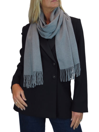 Wool Blend Pashmina Scarf Grey