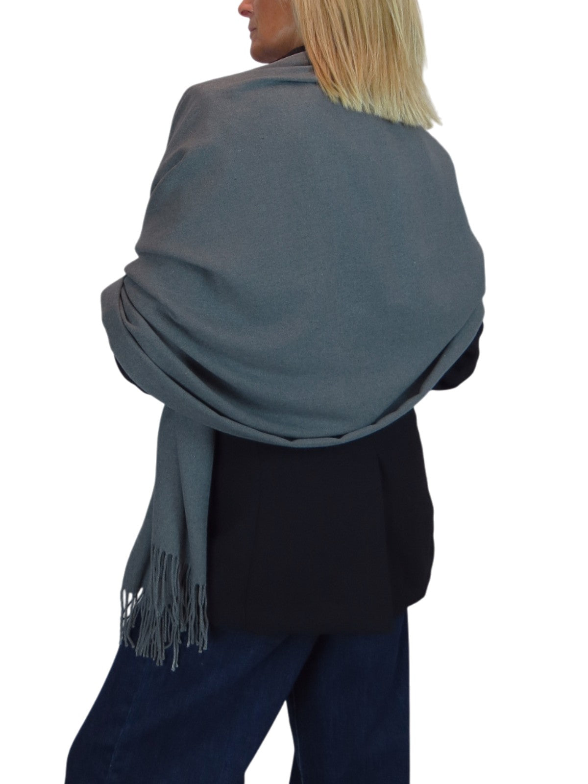 Wool Blend Pashmina Scarf Dark Grey