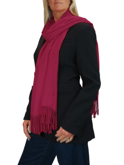 Wool Blend Pashmina Scarf Ruby Red