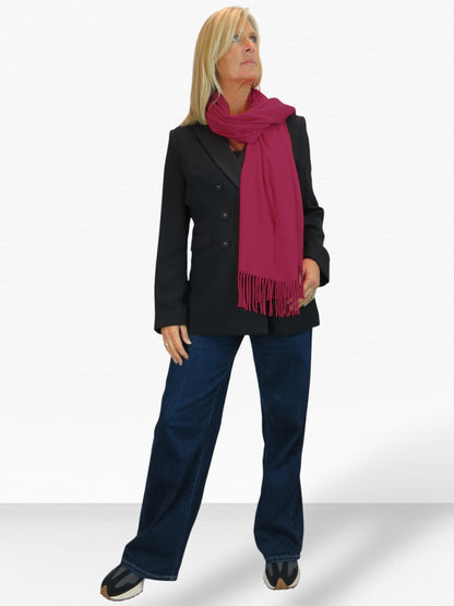 Wool Blend Pashmina Scarf Ruby Red