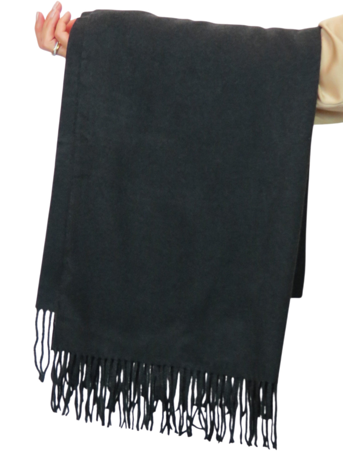 Cashmere Blend Pashmina Shawl Oversized Scarf Black