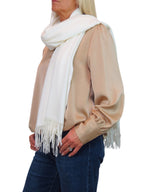 Cashmere Blend Pashmina Shawl Oversized Scarf Cream