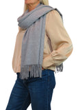 Cashmere Blend Pashmina Shawl Oversized Scarf Grey