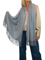 Cashmere Blend Pashmina Shawl Oversized Scarf Grey