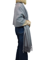 Cashmere Blend Pashmina Shawl Oversized Scarf Grey