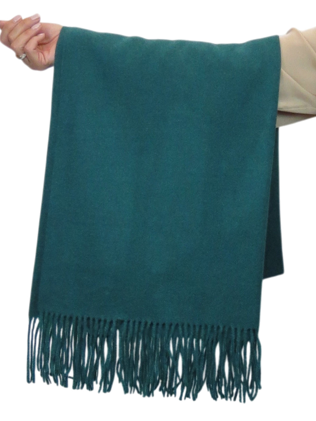 Paulo Due Womens Cashmere Blend Pashmina Shawl Oversized Scarf Forest Green