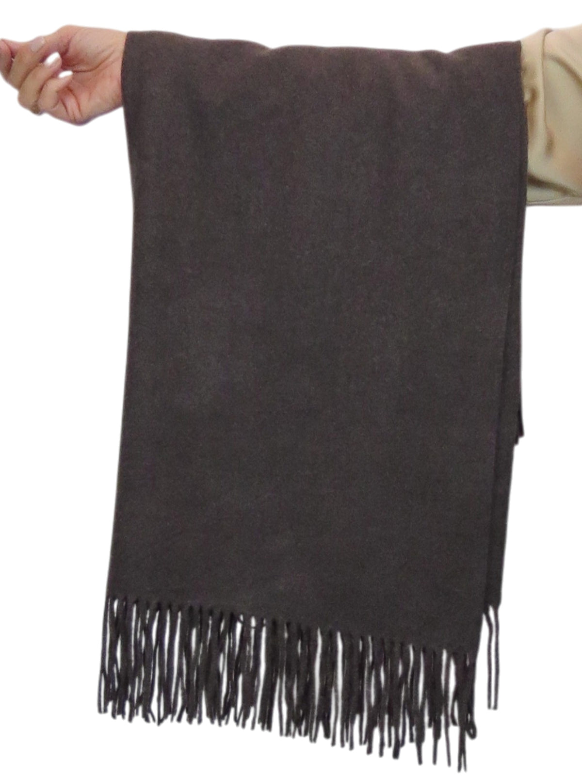 Cashmere Blend Pashmina Shawl Oversized Scarf Brown