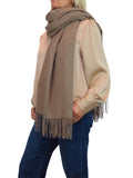 Cashmere Blend Pashmina Shawl Oversized Scarf Taupe