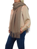 Cashmere Blend Pashmina Shawl Oversized Scarf Taupe
