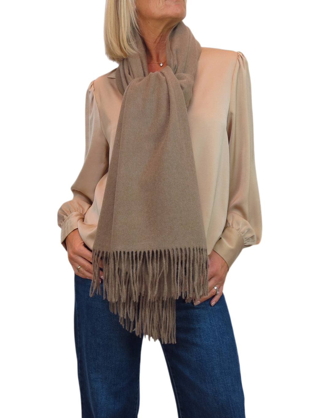 Cashmere Blend Pashmina Shawl Oversized Scarf Taupe