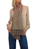 Cashmere Blend Pashmina Shawl Oversized Scarf Taupe