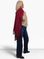 Cashmere Blend Pashmina Shawl Oversized Scarf Burgundy