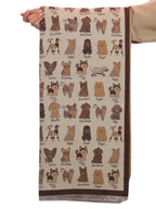 Cashmere Blend Dog Print Pashmina Scarf Beige