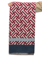 Cashmere Blend Geometric Pashmina Scarf Reversible Red