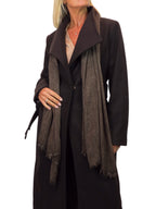Lightweight Crinkle Scarf Two Tone Shawl Wrap Brown