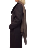 Lightweight Crinkle Scarf Two Tone Shawl Wrap Brown