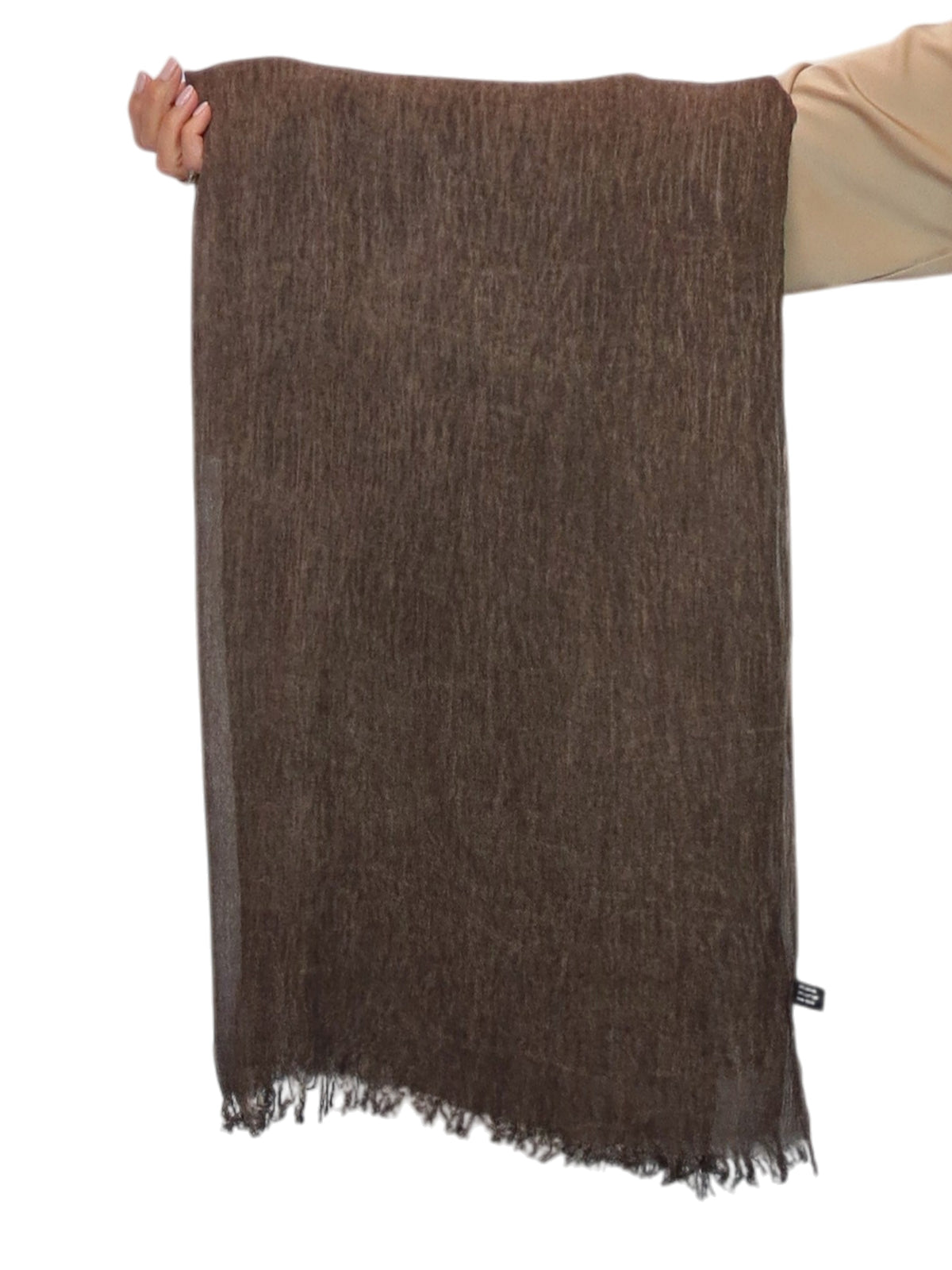 Lightweight Crinkle Scarf Two Tone Shawl Wrap Brown