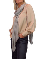 Lightweight Crinkle Scarf Two Tone Shawl Wrap Oatmeal