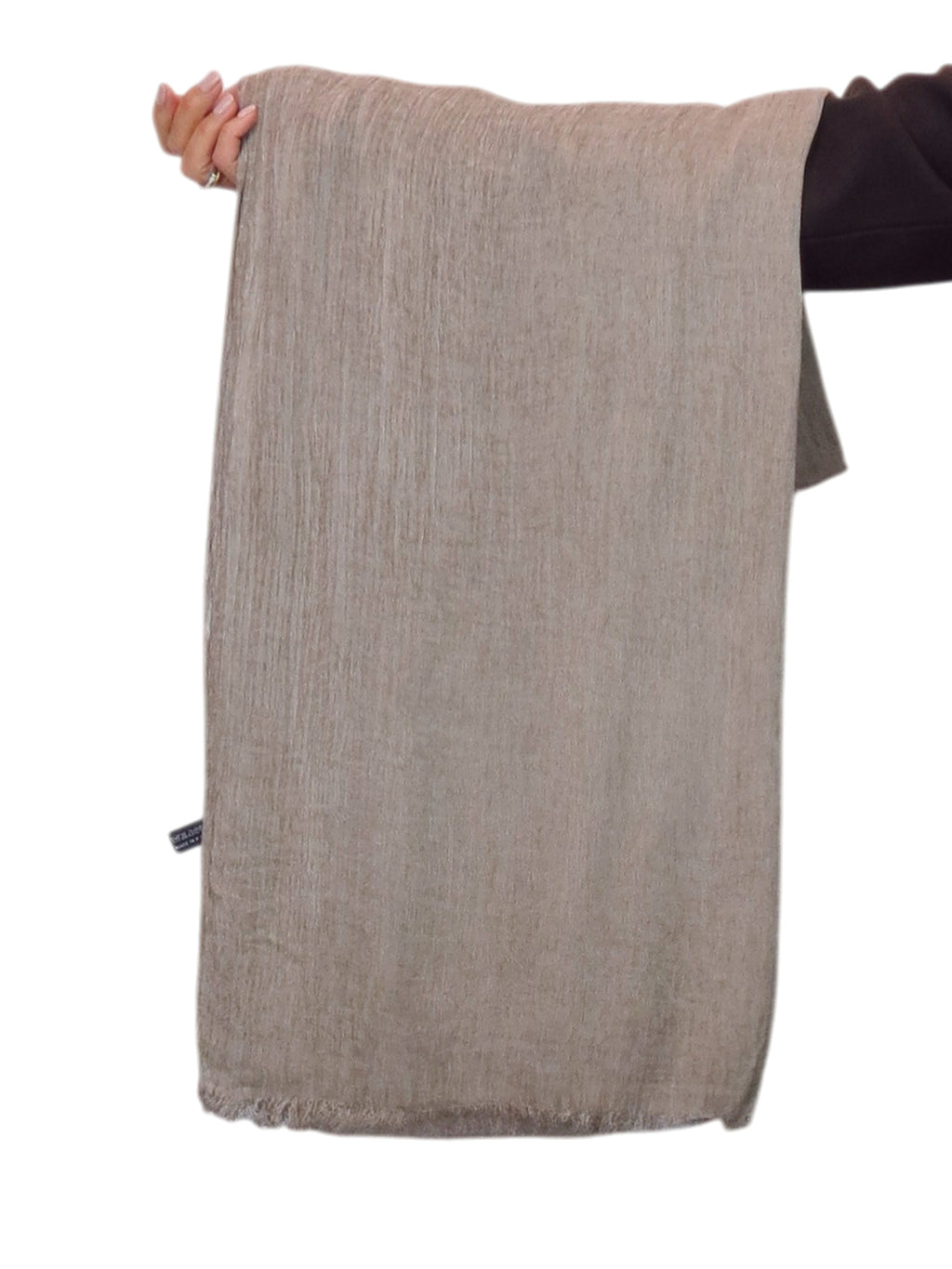 Lightweight Crinkle Scarf Two Tone Shawl Wrap Oatmeal