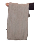 Lightweight Crinkle Scarf Two Tone Shawl Wrap Oatmeal