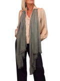 Lightweight Crinkle Scarf Two Tone Shawl Wrap Green