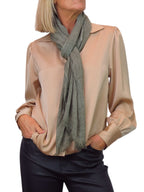 Lightweight Crinkle Scarf Two Tone Shawl Wrap Green
