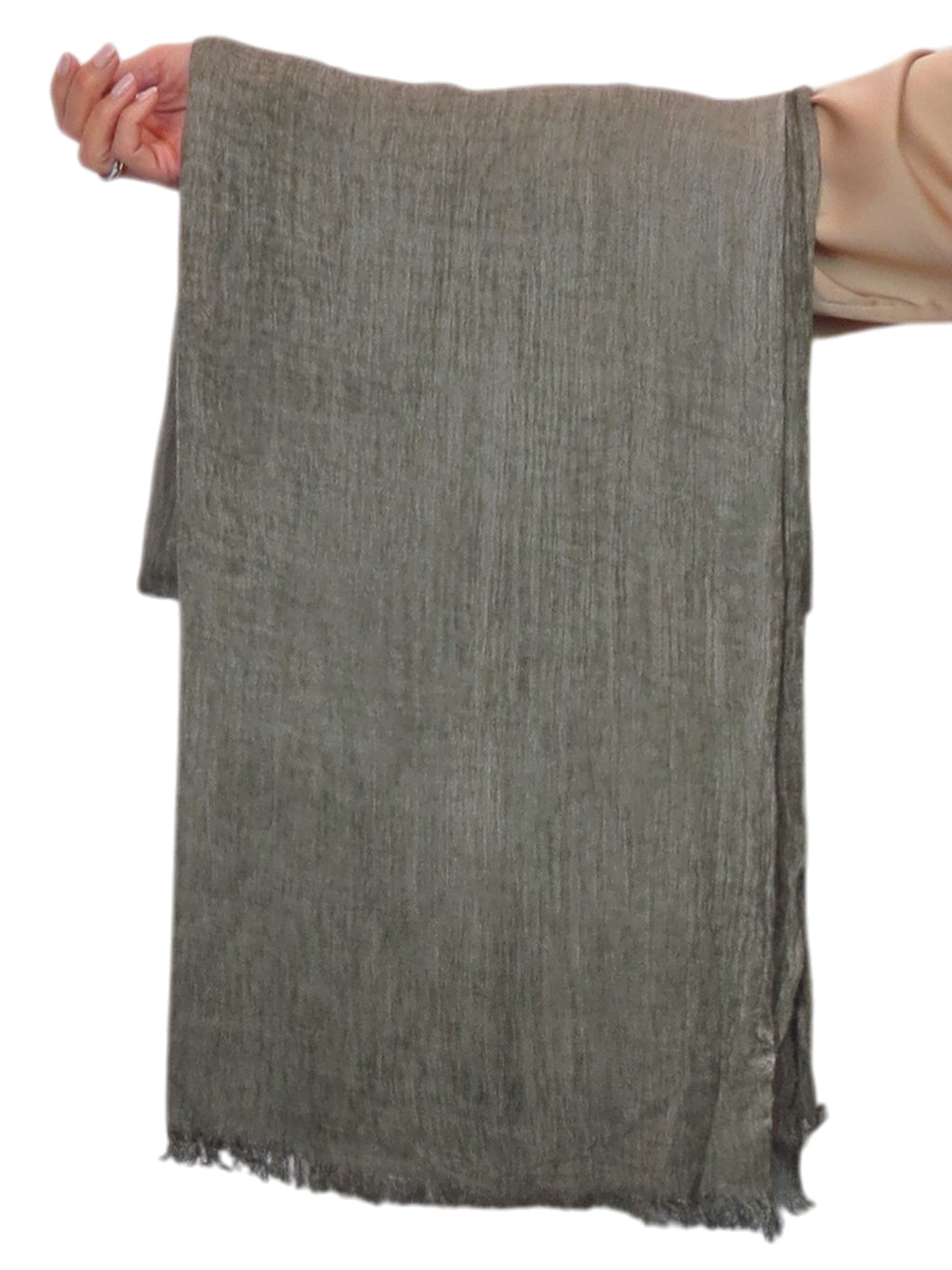 Lightweight Crinkle Scarf Two Tone Shawl Wrap Green