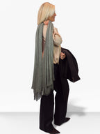 Lightweight Crinkle Scarf Two Tone Shawl Wrap Green