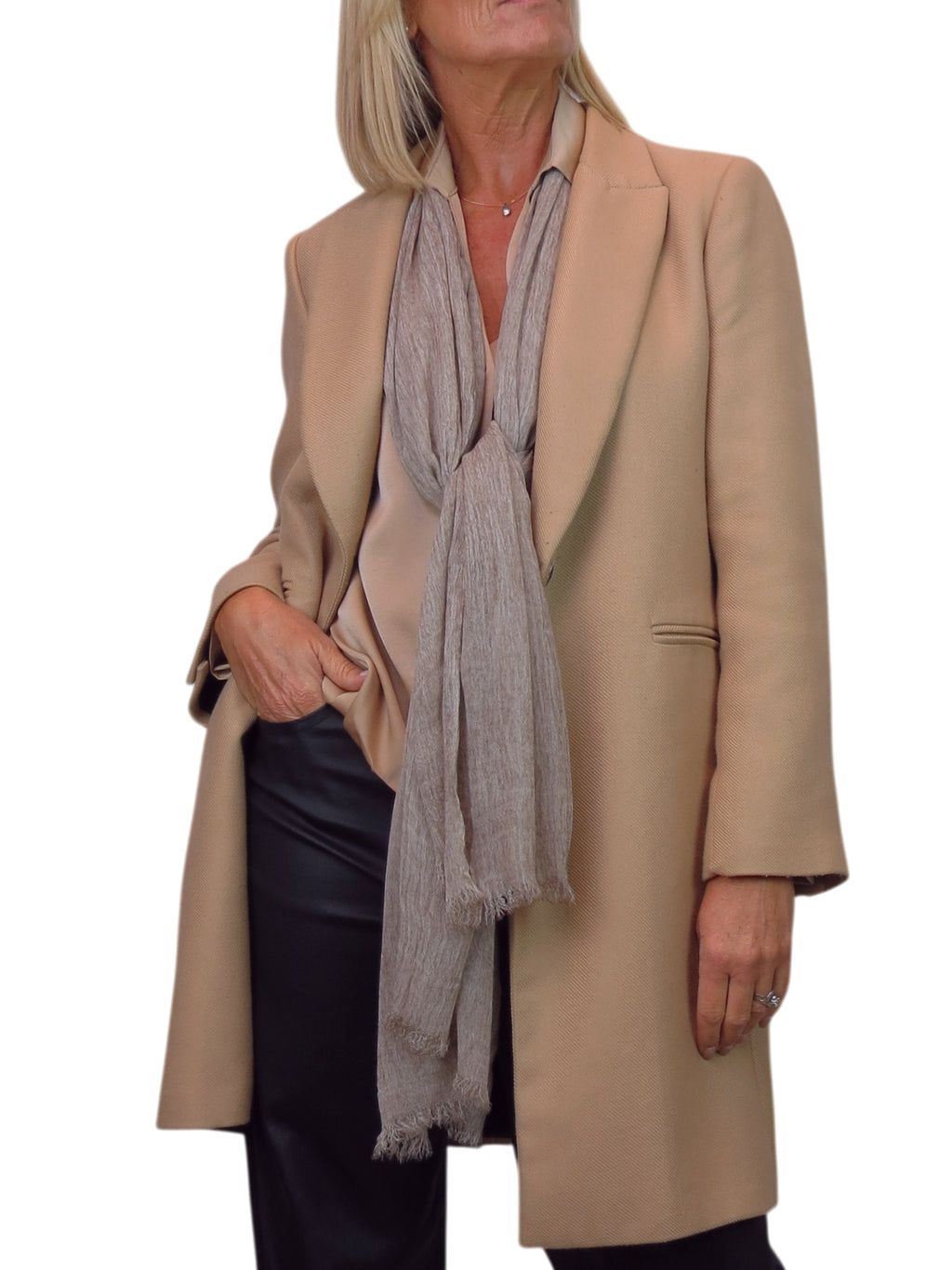Lightweight Crinkle Scarf Two Tone Shawl Wrap Beige