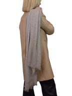 Lightweight Crinkle Scarf Two Tone Shawl Wrap Beige