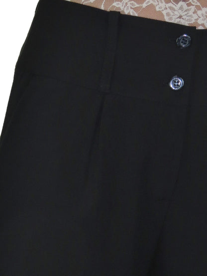 Ladies Wide Leg Smart Trouser Black