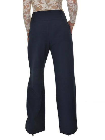 Ladies Wide Leg Smart Trouser Navy Blue