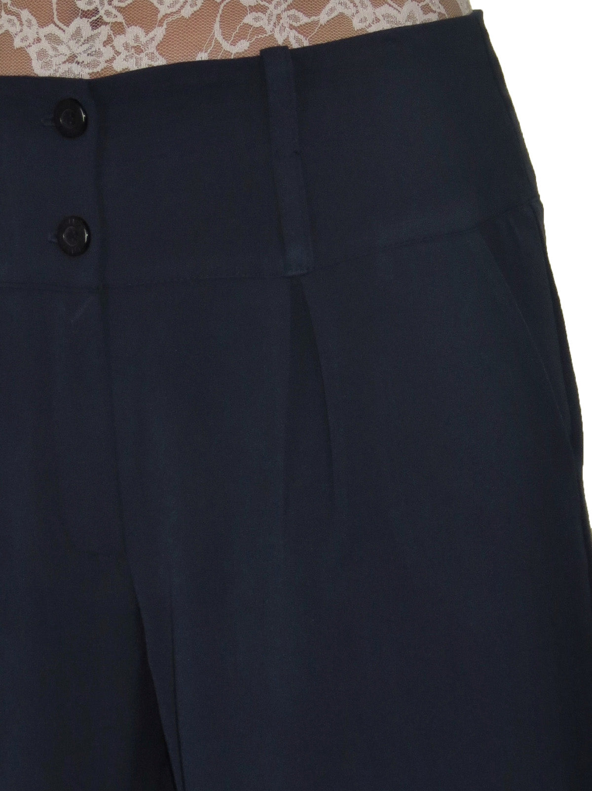 Ladies Wide Leg Smart Trouser Navy Blue