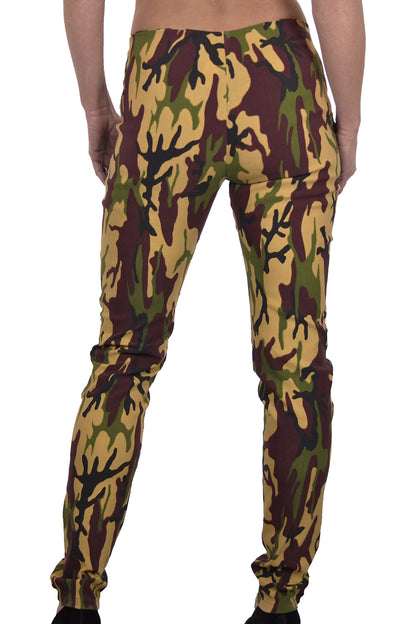 Stretch Skinny Trousers Camouflage Print Camouflage