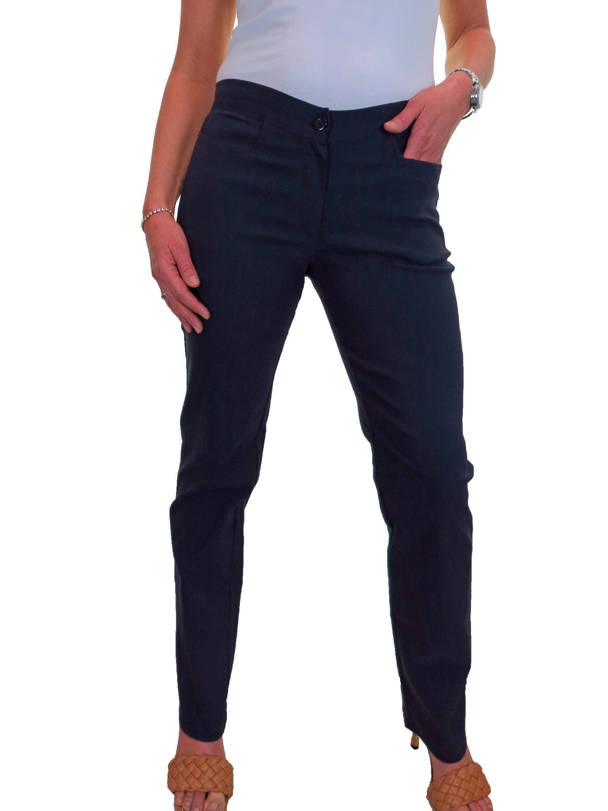 Ladies Straight Leg Office Trouser Blue