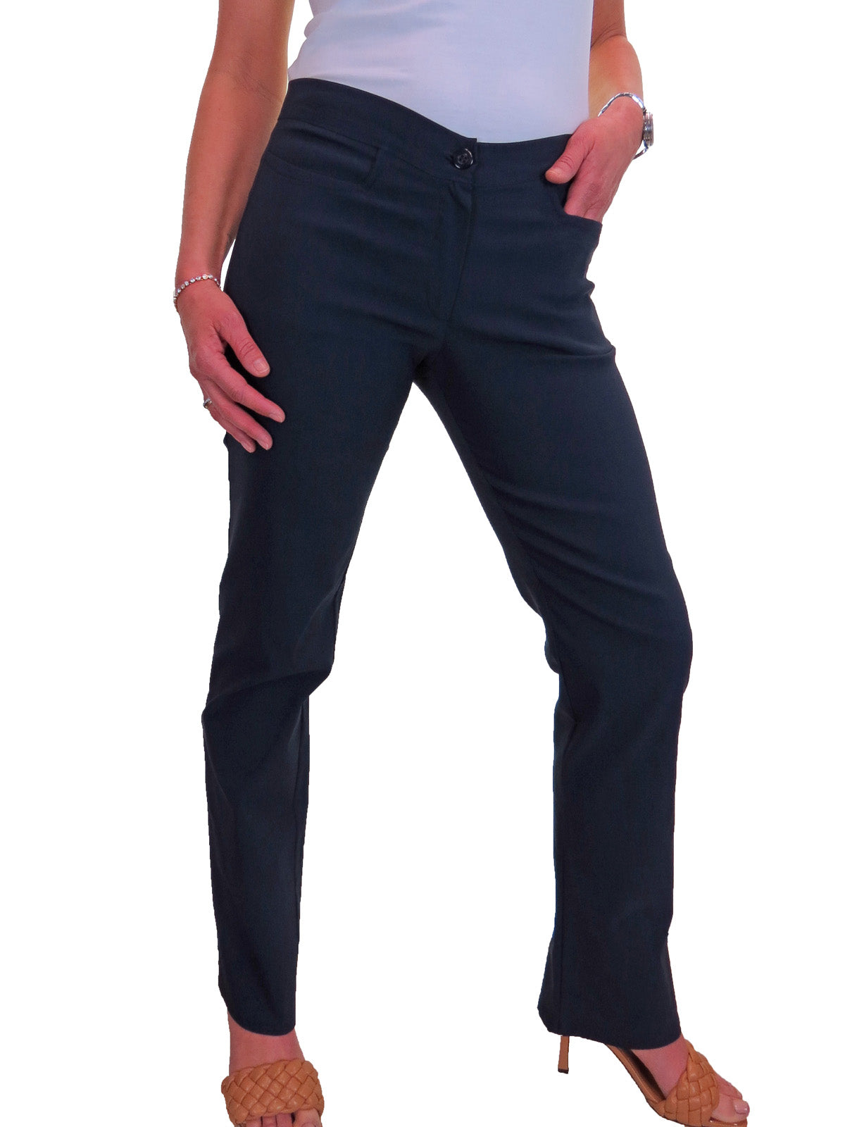 Ladies Straight Leg Office Trouser Blue