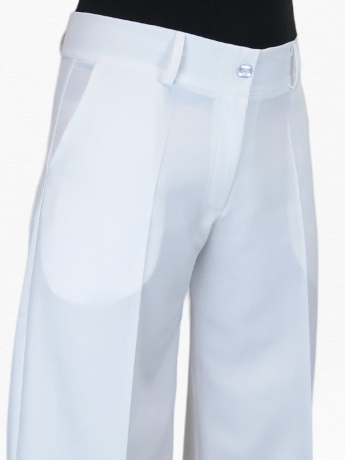 Ladies 3/4 Length Smart Culotte Trousers White