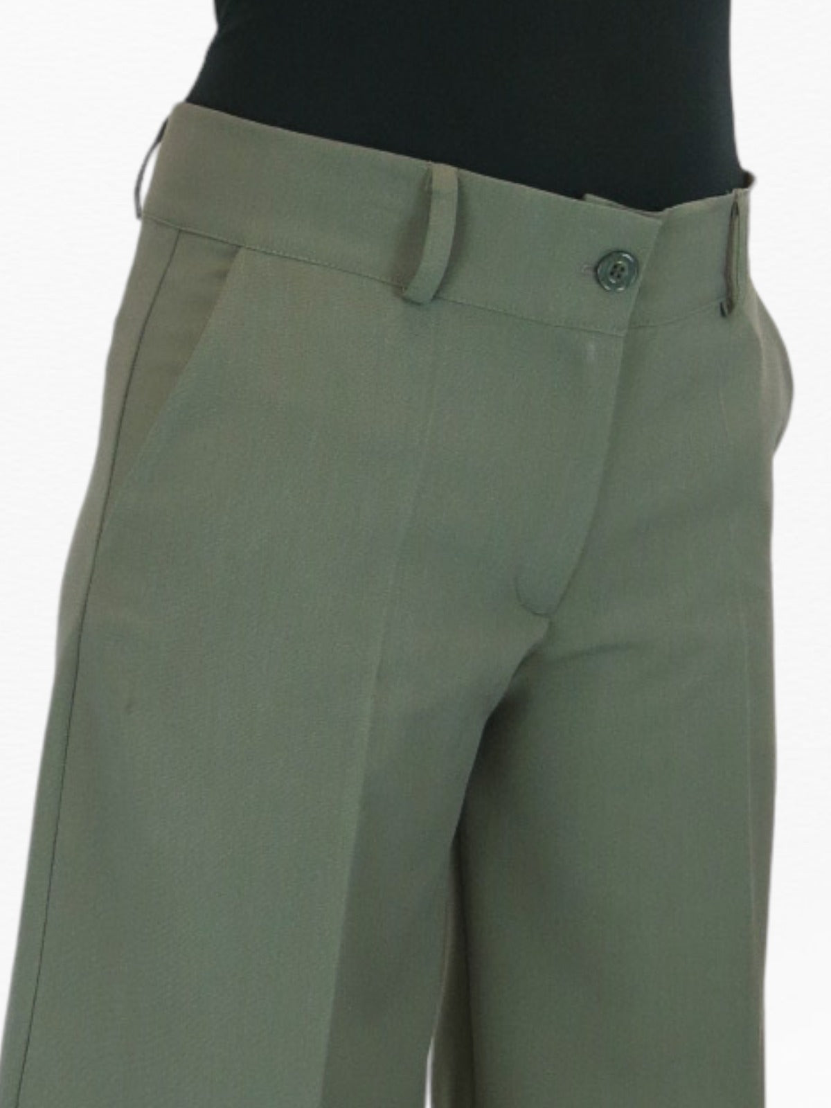 Ladies 3/4 Length Smart Culotte Trousers Khaki