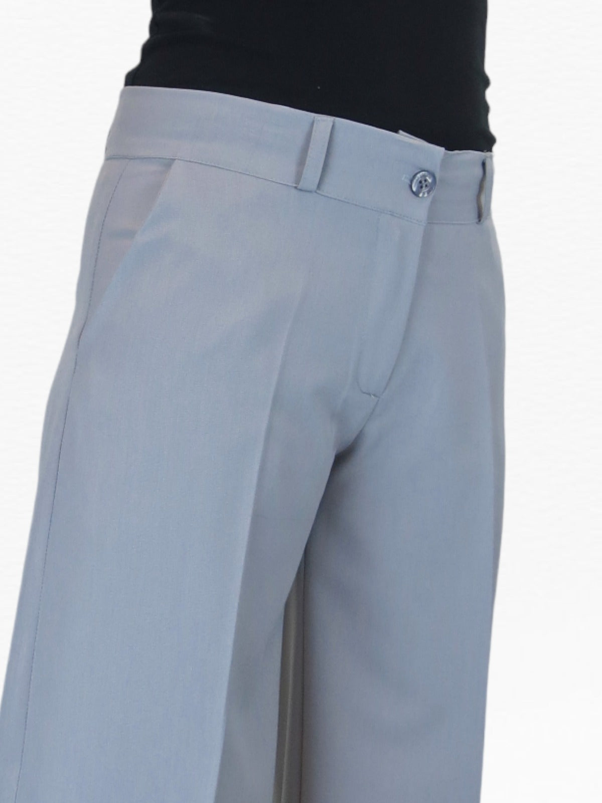 Ladies 3/4 Length Smart Culotte Trousers Light Grey