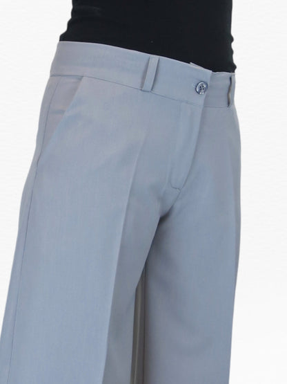 Ladies 3/4 Length Smart Culotte Trousers Light Grey