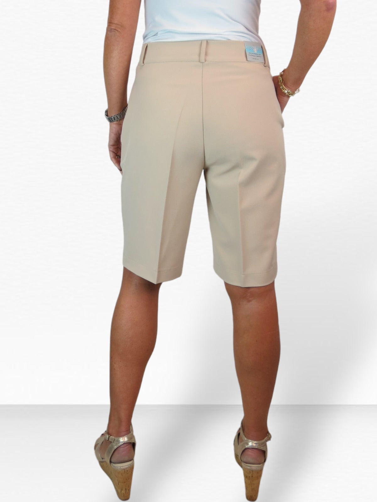 Ladies Smart Tailored Shorts Beige