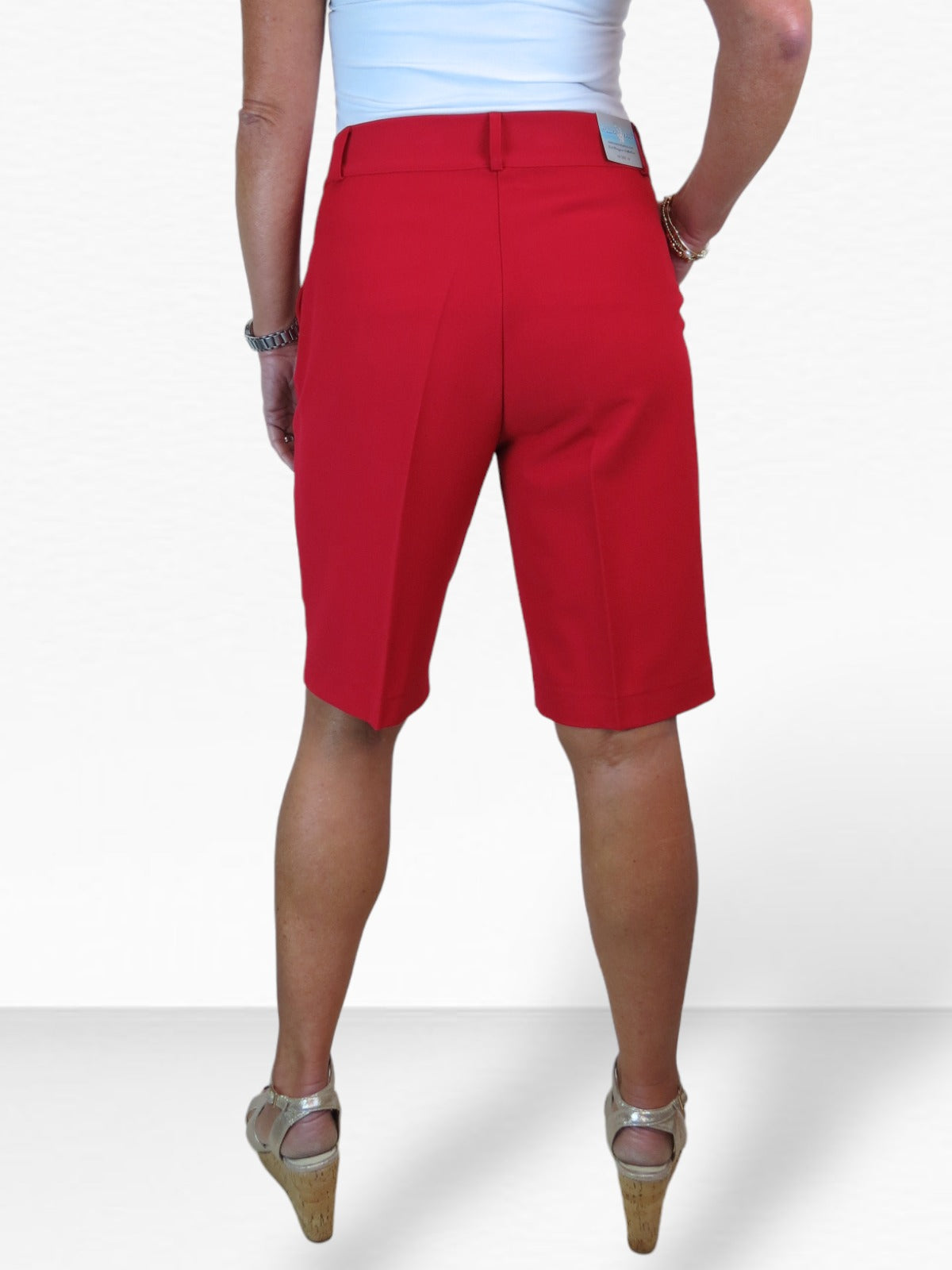 Ladies Smart Tailored Shorts Red