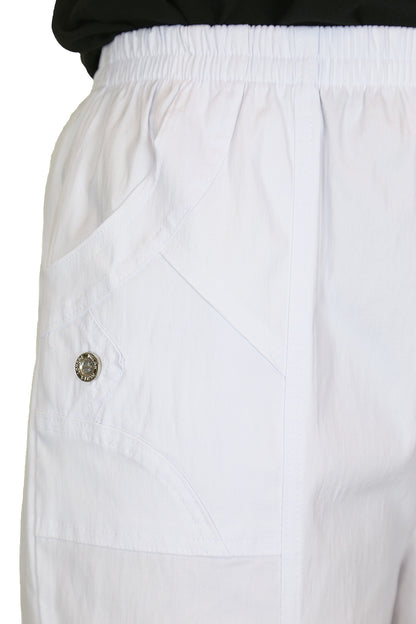 Elasticated Waist Stretch Shorts White