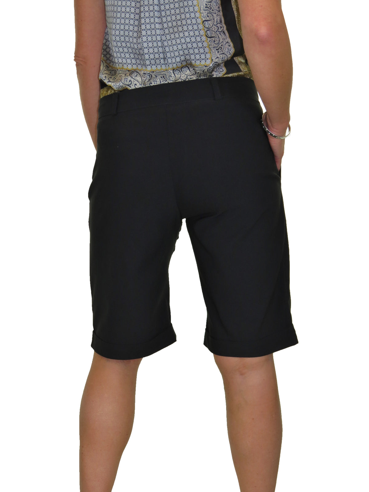 Ladies Above The Knee Stretch Shorts Black