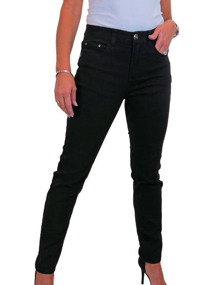 Womens High Waist Stretch Denim Jeans Black