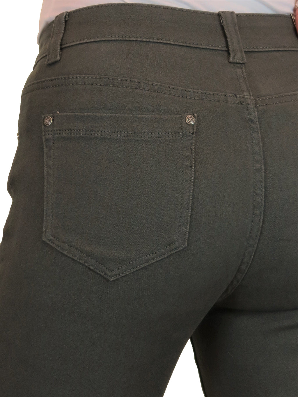 Womens High Waist Stretch Denim Jeans Khaki Green