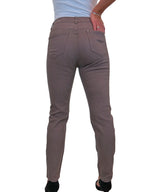 Womens High Waist Stretch Denim Jeans Taupe Brown