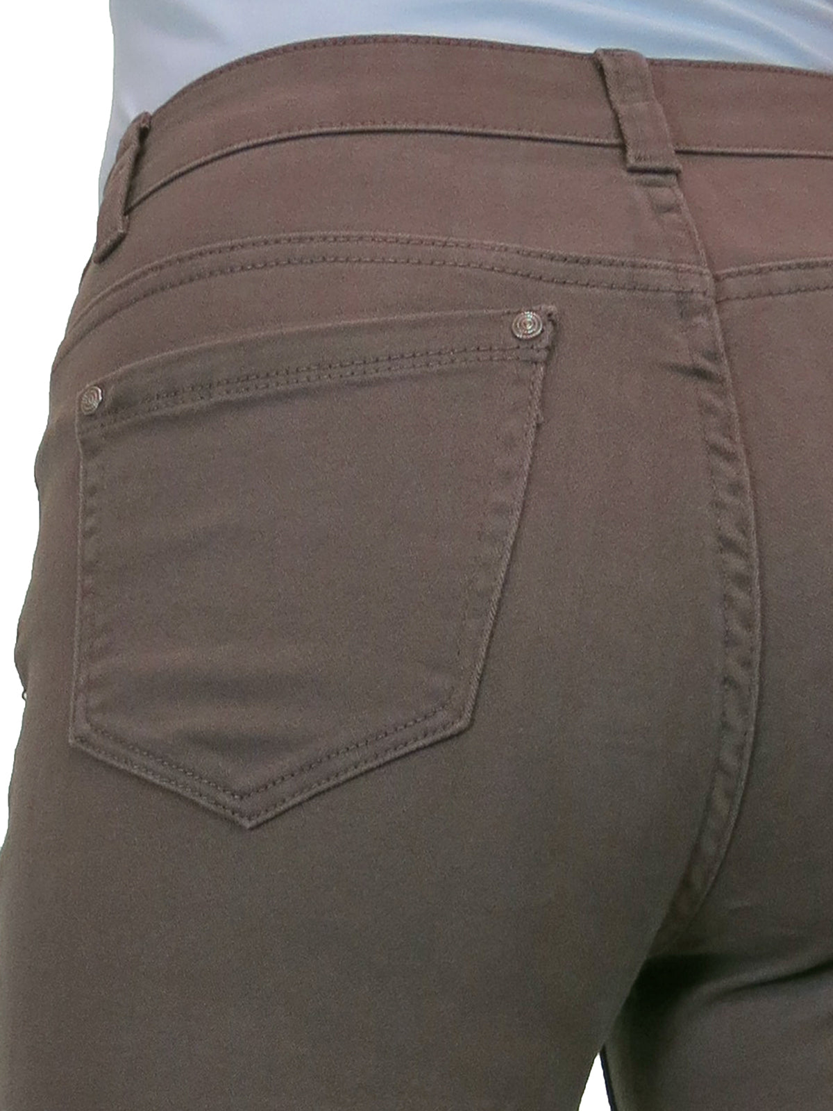Womens High Waist Stretch Denim Jeans Taupe Brown