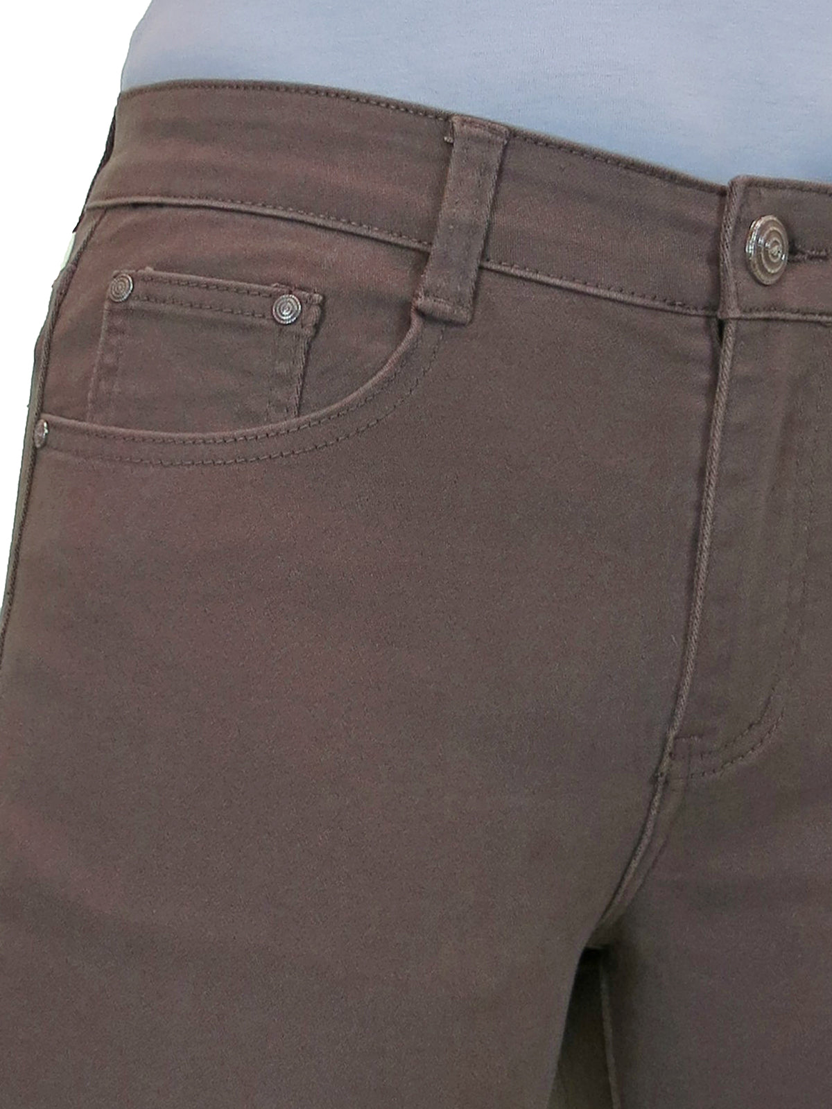 Womens High Waist Stretch Denim Jeans Taupe Brown