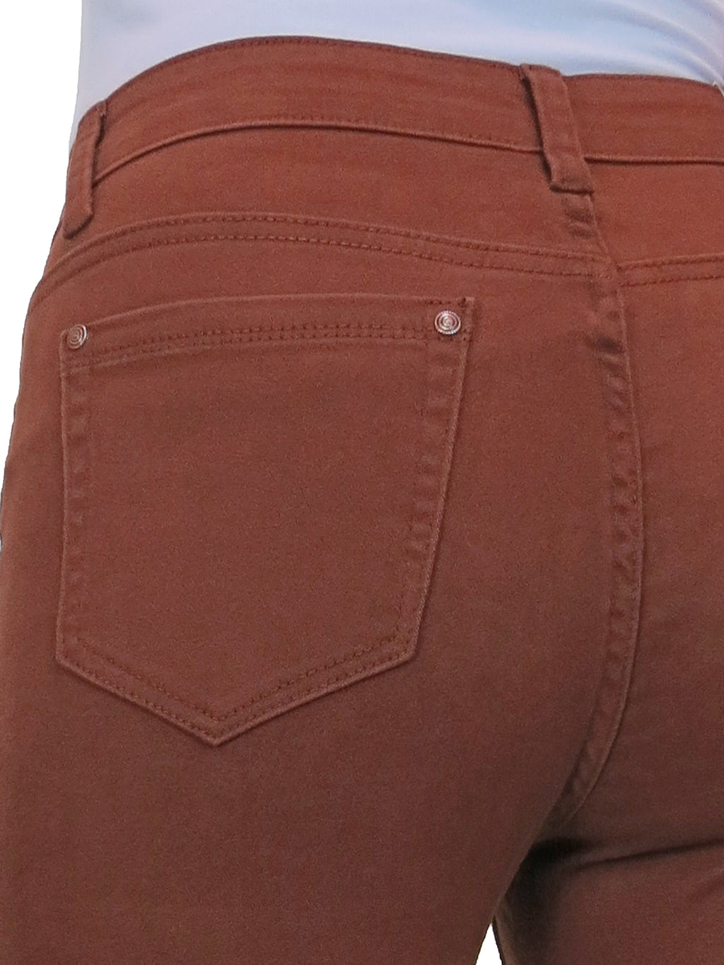 Womens High Waist Stretch Denim Jeans Brown (Rust)